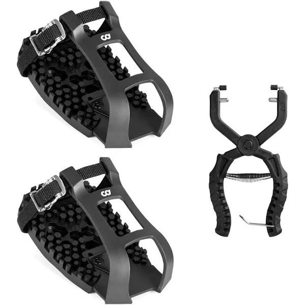 CD Multi-function Look Delta Shimano SPD & SPD-SL Compatible Toe Clip Cages with Cage Removal Tool - For Peloton & Indoor Fitness Exercise Bikes