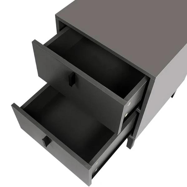 Levede Nightstand Bedside Table, 2 Drawers (Grey)