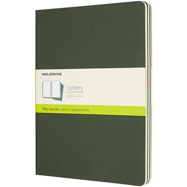 Moleskine Cahier Extra Large Notebook Set Plain / Myrtle Green