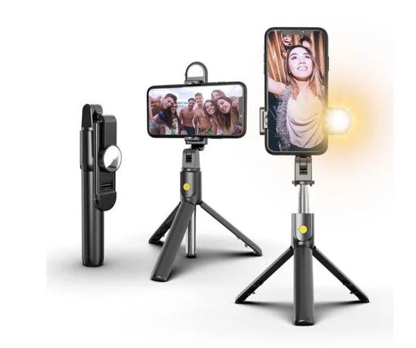 Selfie Stick Tripod, Bluetooth Tripod Selfie Stand, With Detachable Wireless Remote Control, Fill Light, High-definition Rearview Mirror, Expandable