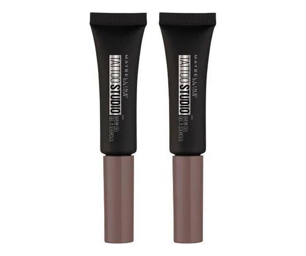 Maybelline Tattoo Studio Waterproof Brow Gel 6.8mL- Medium Brown x 2