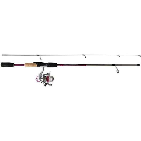 Pink 6'6 Okuma Steeler XP 2 Piece Fishing Rod and Reel Combo Spooled With Line