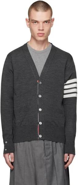 Thom Browne Gray Classic 4-Bar Cardigan