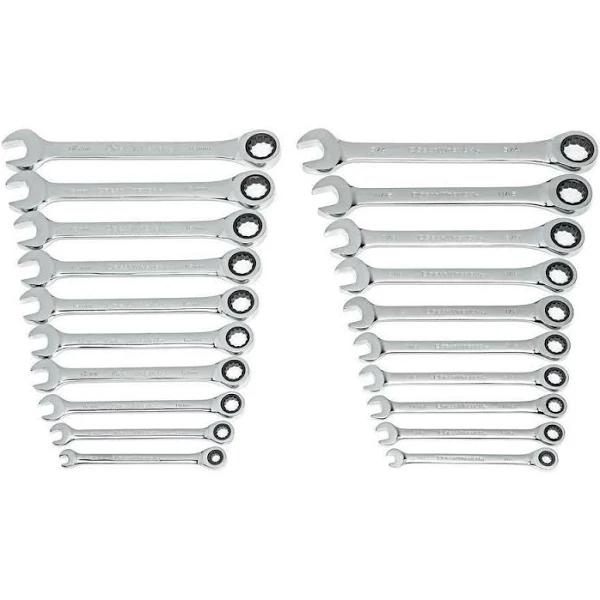 GearWrench 35720-06 20pce Metric/SAE Combination Ratcheting Wrench Set