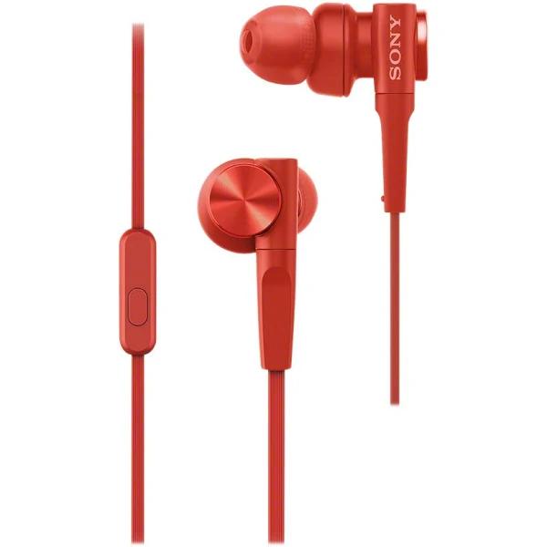 Sony Mdrxb55ap Extra Bass Earbud headphones/headset with Mic (Red)