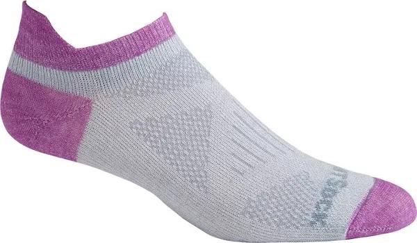 Wrightsock Coolmesh II Tab Womens Socks Light Grey/Plum S