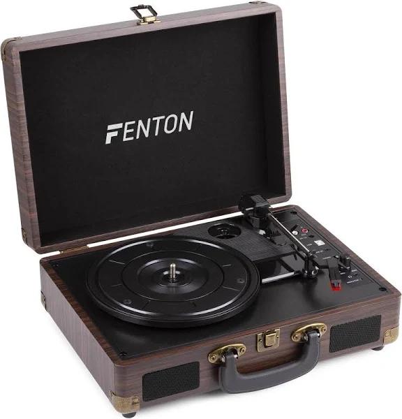 Fenton RP115B Record Player With BT and Vinyl Briefcase (Dark Wood)