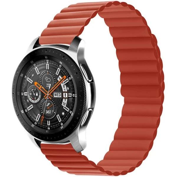 Strapmall 22mm Sports Soft Silicone Magnetic Strap for Samsung Galaxy Watch 46mm-Red - S - AfterPay & zipPay Available