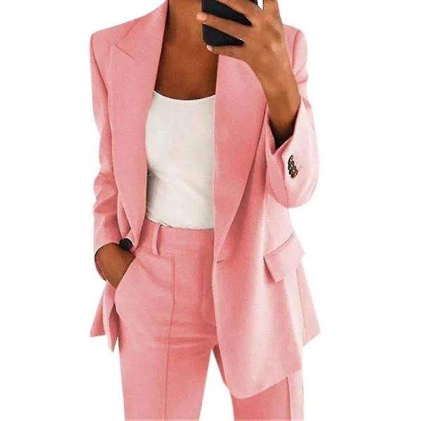 Womens 2pce Light Suit Blazer+trousers -aa Tw Pink 3XL