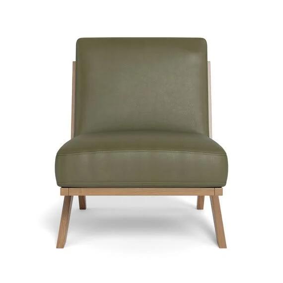 Palm Springs Leather Occasional Chair Olive by Freedom