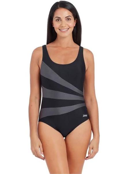 Zoggs Womens Sandon Scoopback Swimsuit - Black