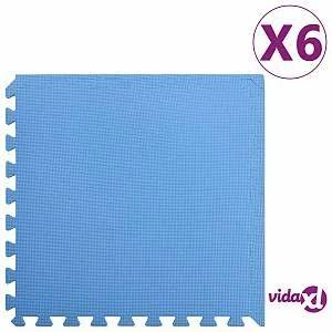 vidaXL Floor Mats 6 Pcs 2.16 M2 EVA Foam Blue