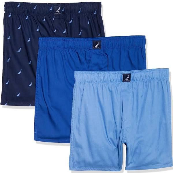 Nautica Men's Cotton Woven 3 Pack Boxer