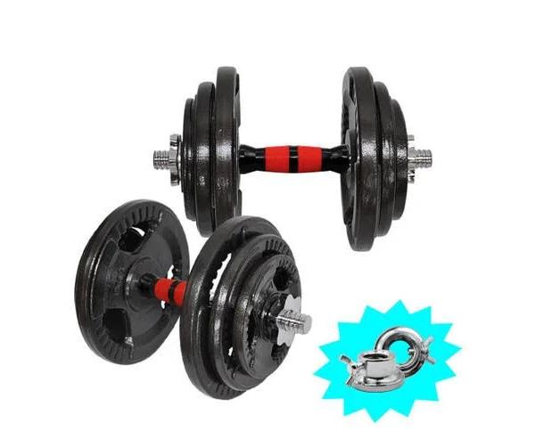 Total 38.5kg - 36cm Dumbell Bar - 1.25kgx4 + 2.5kgx4 + 5kgx4 - Iron Plate Dumbbell Weight