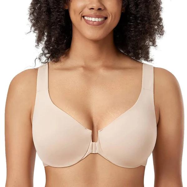 DELIMIRA Bra Beige Keyhole Mesh Racerback Bra 48C