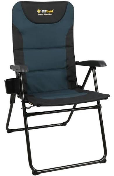 Oztrail Resort 5 Position Arm Chair - Navy