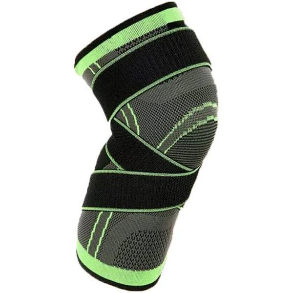 3D Weaving Knee Brace Breathable Sleeve Support Running Jogging Joint Pain Leg Green, Green-XXL