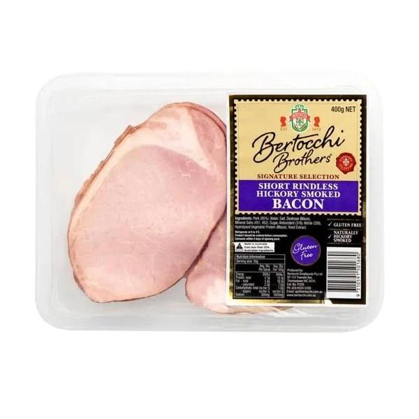 Bertocchi Short Rindless Hickory Smoked Bacon 400g