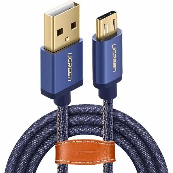 UGREEN Premium Micro USB to USB 2.0 Type A Cable Braided Jacket - Blue