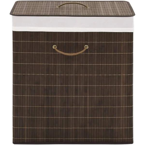 Bamboo Laundry Bin Rectangular Dark - Brown