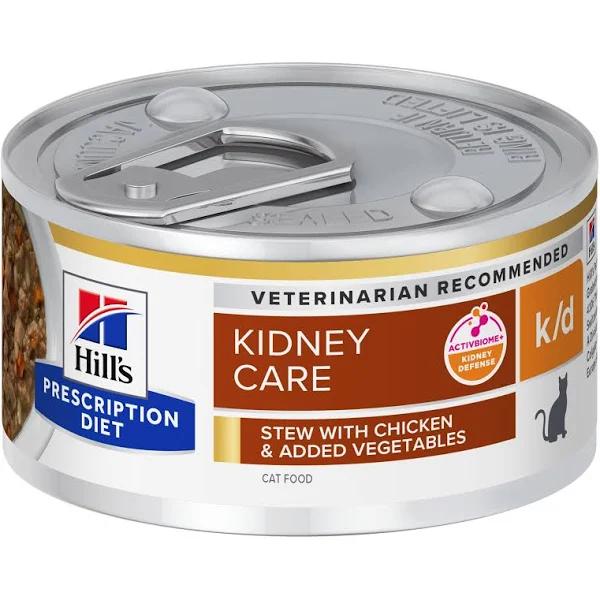 Hill's Prescription Diet k/d Kidney Care Chicken & Vegetable Stew Wet Cat Food - 24 x Cans 82g