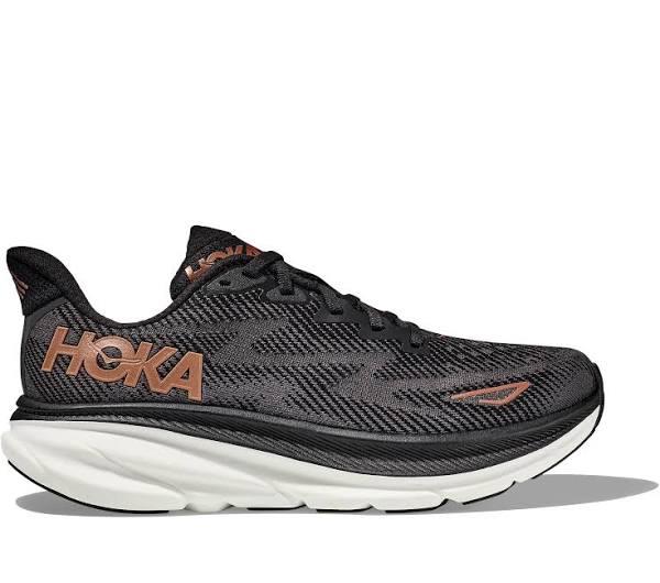 Hoka Clifton 9 Womens Wide, 9 / Black/White BWHT