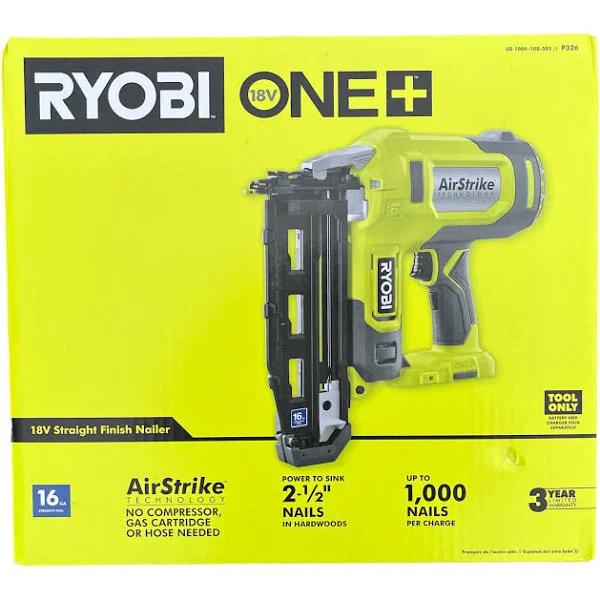 Ryobi 18-Volt 16-Gauge Cordless Airstrike Finish Nailer (Tool Only) P326 (Bulk Packaged)