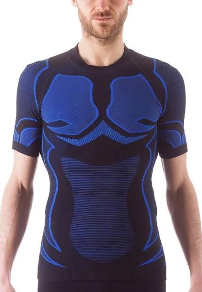 Actiwear Mens T-Shirt Black/Cobalt / S/M