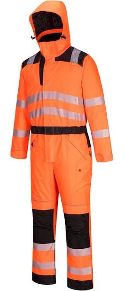 Portwest pw352 PW3 Hi Vis Winter Coveralls Orange/Black M