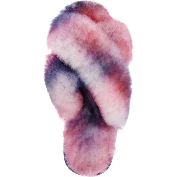 Emu Australia Women's Slipper Pink & Purple Mayberry Tie-Dye Sheepskin Slipper 8