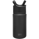 Simple Modern 14 oz Summit Water Bottle With Straw Lid - Hydro Vacuum Insulated Tumbler Flask Double Wall Liter - 18/8 Stainless Steel - Midnight