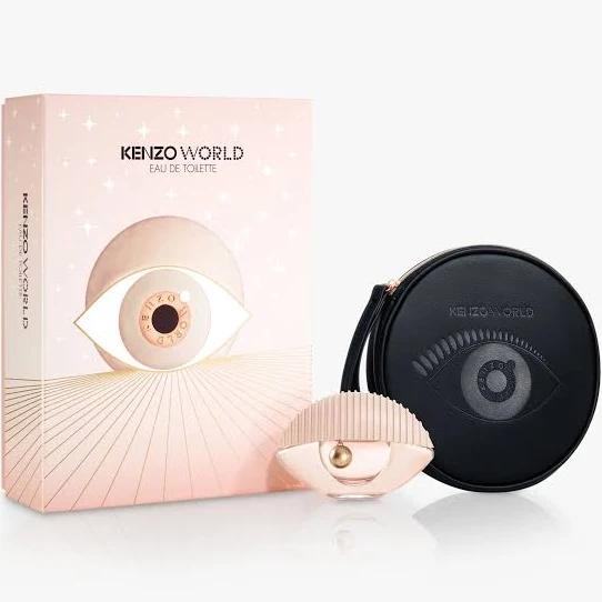 KENZO World Perfume 50ml EDT Spray + Fashion Pouch Gift Set