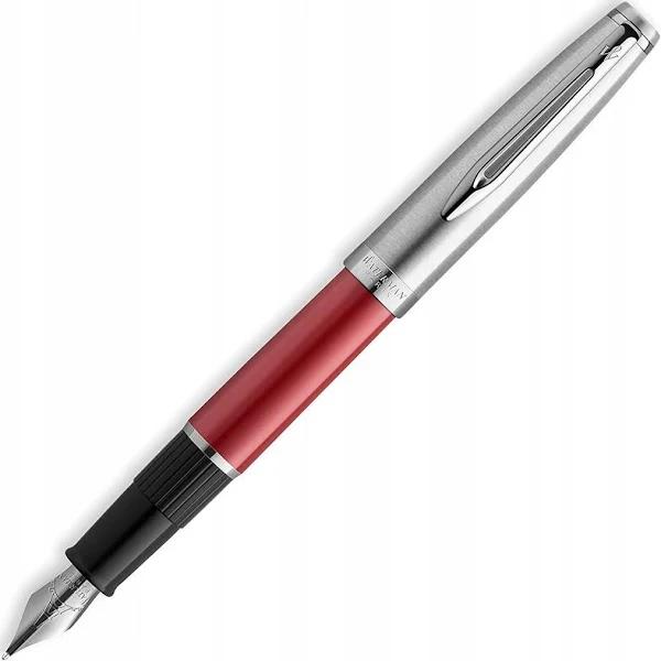 Waterman Embleme Chrome Trim Fountain Pen Fine Nib Red