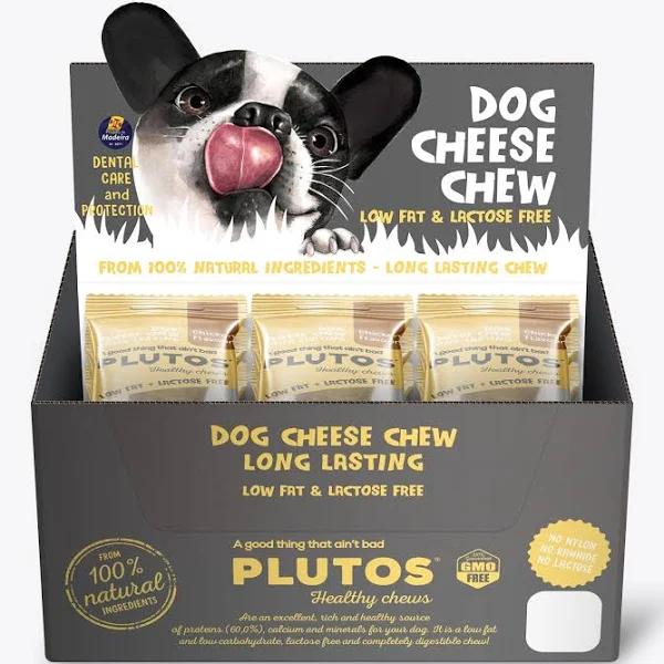 Plutos Healthy Dental Chew Treats Cheese & Chicken For Large Dogs 15 Pack