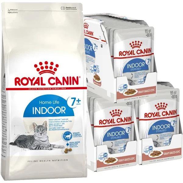 Royal Canin Bundle Indoor 7+ Years Adult Mature Wet and Dry Cat Food by Budget Pet Products