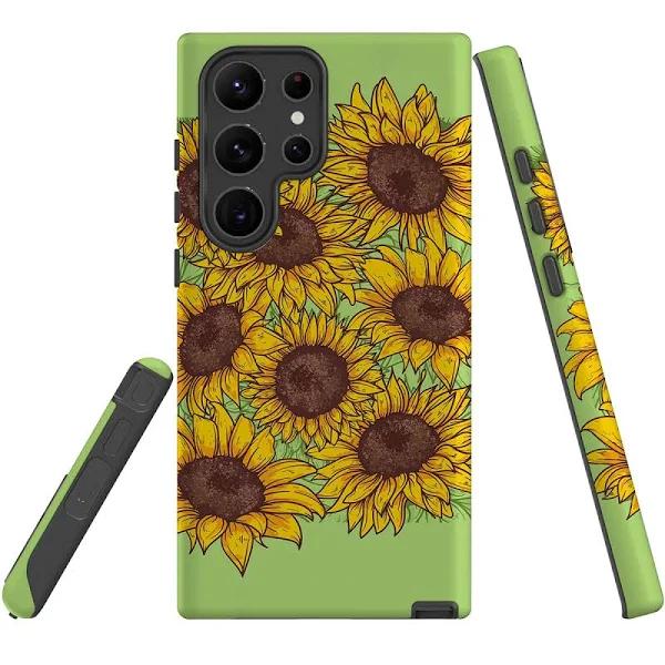 For Samsung Galaxy S23 Ultra Case Shielding Cover, Sunflowers