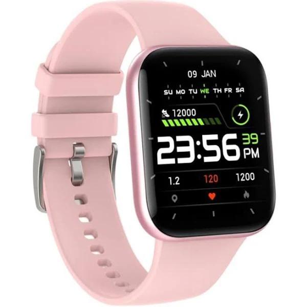 Vibe Geeks Full Touch Large Screen Fitness and Activity Smartwatch- USB Charging - Pink - AfterPay & zipPay Available