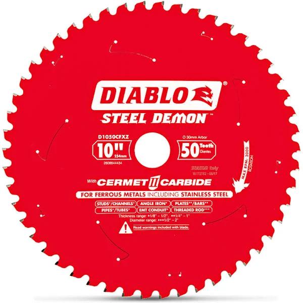 Diablo 254mm 10" 50 Teeth Steel Demon Ferrous Metals Circular Saw Blade