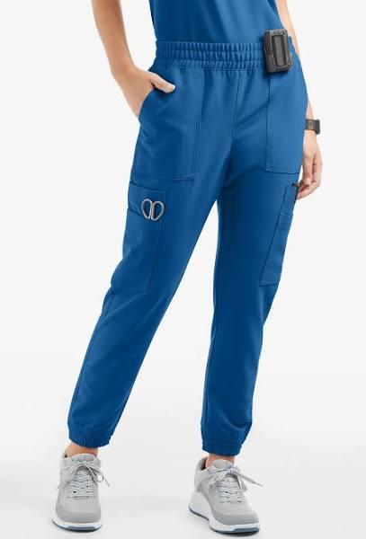 Movement by Butter-Soft Cephei Women's 11-Pocket Jogger Scrub Pants - Petite in Royal | Size XS Polyester/rayon/spandex