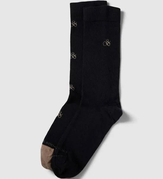 Scotch & Soda Classic Ampersand Socks 2 Pack M (39-42) Black AU765409