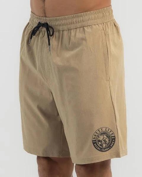 Salty Life Men's Cyclone Board Shorts in Brown | Size 38