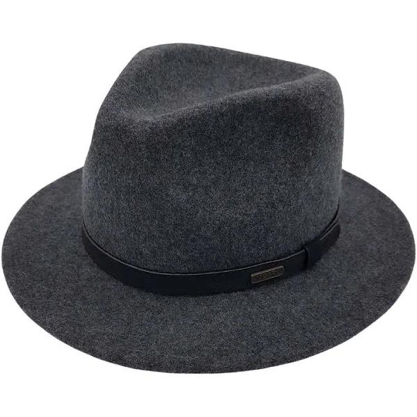 Jacaru 1851 Walkabout Wool Felt Fedora Hat Outback - Dark Grey - Extra Large