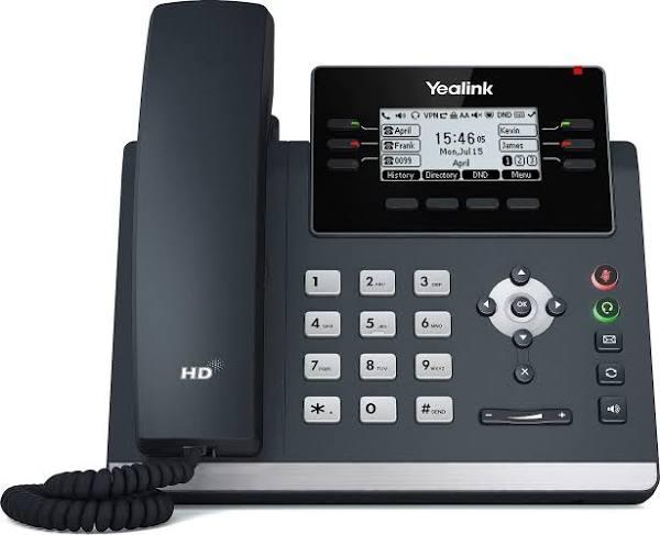 Yealink T42U 12 Line IP Phone, 2.7"192x64 Pixel Graphical LCD with Backlight, Dual Gigabit Ports, 2x USB Port, PoE, HD Audio Quality, Stand Include