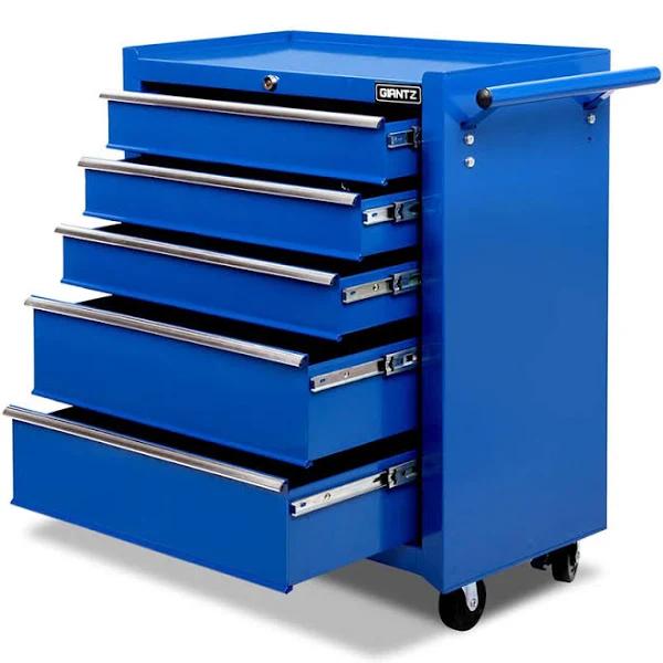 5 Drawer Tool Box Cabinet Chest Trolley Box Garage Storage Toolbox Blue