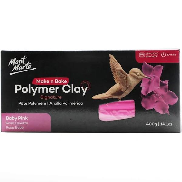 Mont Marte Make N Bake Polymer Clay 400gm Baby Pink