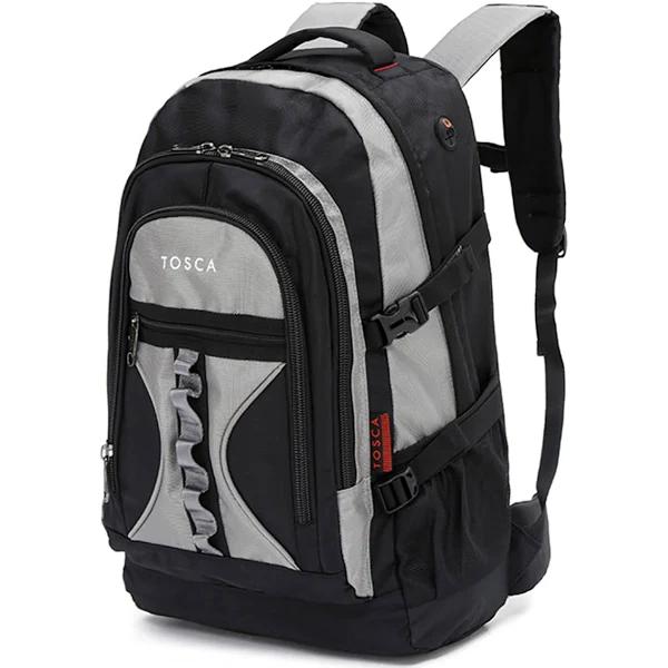 Tosca 50L/58x38x23cm Deluxe Padded Outdoor Utility Backpack Bag - Black/Grey