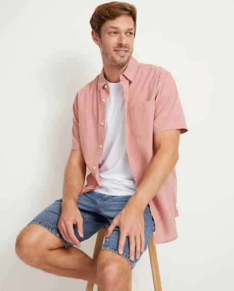 Rivers - Mens Tops - Textured Linen Short Sleeve Shirt