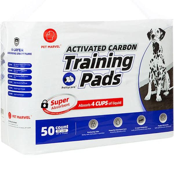 50pk Puppy Training Pee Pad Premium 6 Layer Absorption Carbon Odour Control Leak Proof Disposable Stay Dry Potty Training For Dogs by Budget Pet