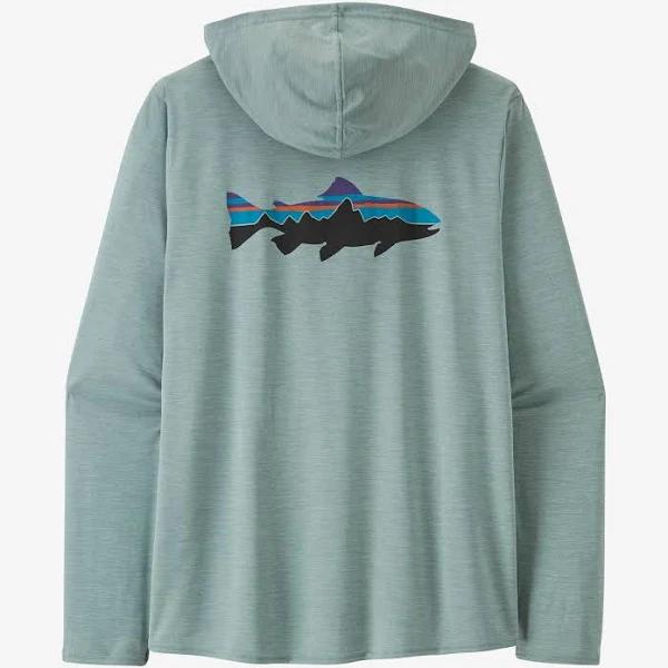 Patagonia Men's Capilene Cool Daily Graphic Hoody - Fitz Roy Trout: Thermal Blue X-Dye / XXL