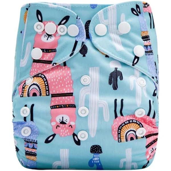 Lulu & Finn Alpacas & Cactuses Print Modern Cloth Nappy